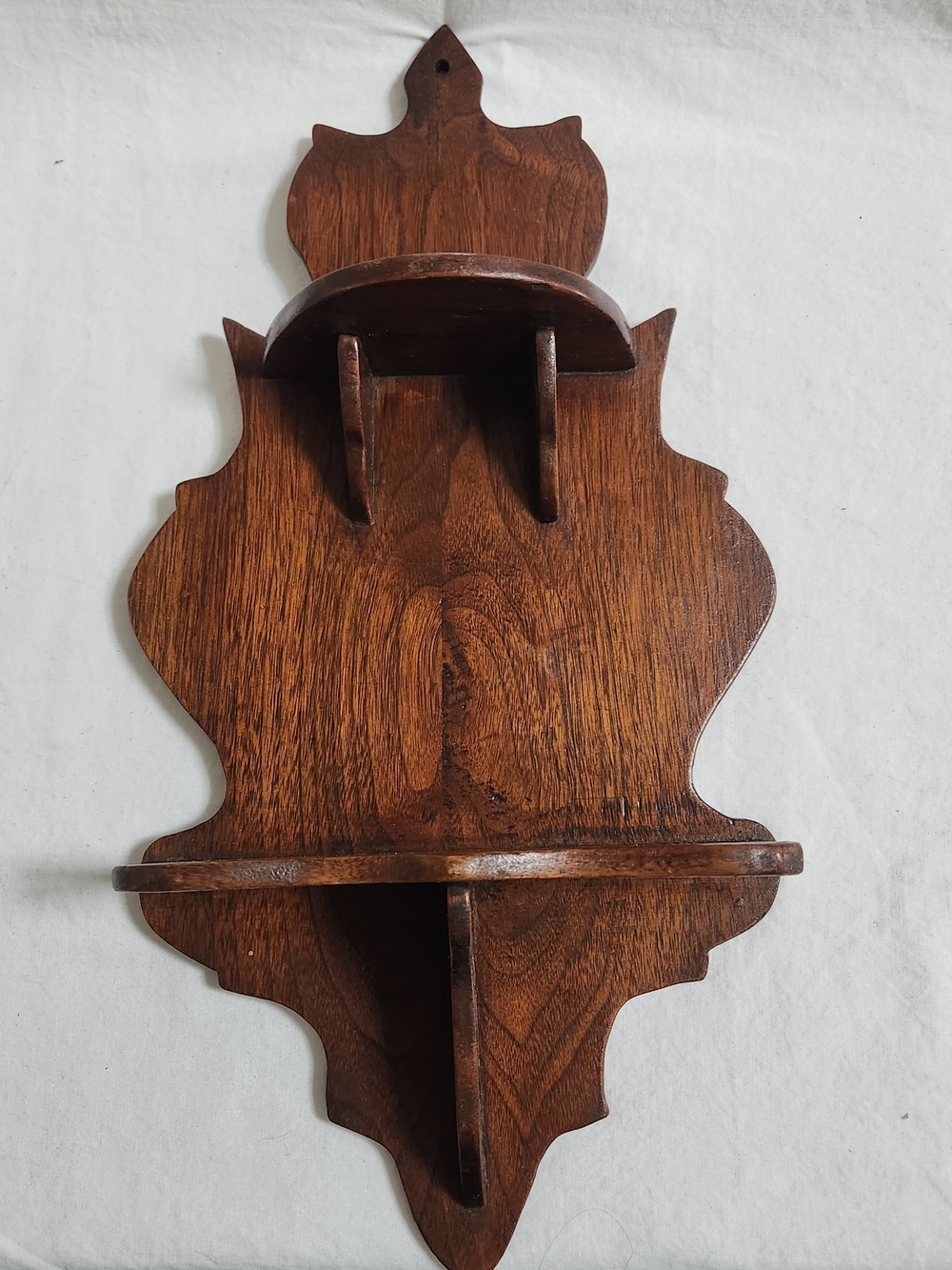 Handcrafted Wooden Curio Wall Shelf - Brown Home Wall Decor